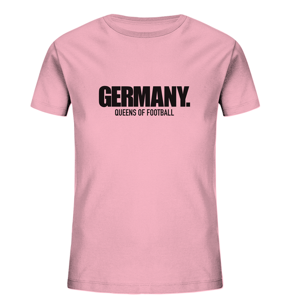 N.O.S.W. BLOCK Fanblock Shirt "GERMANY. QUEENS OF FOOTBALL" Kids Girls Organic T-Shirt cotton pink