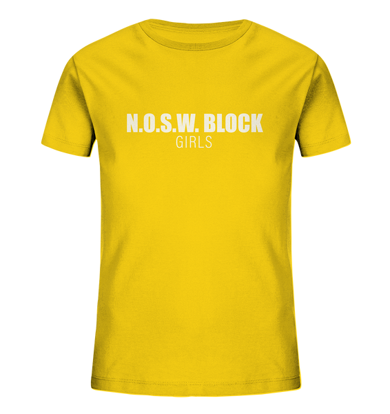 N.O.S.W. BLOCK Shirt "N.O.S.W. BLOCK GIRLS" Kids Girls Organic T-Shirt gelb