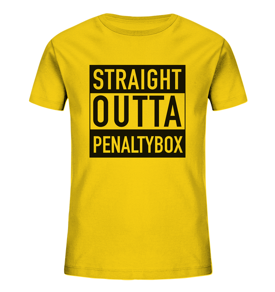 N.O.S.W. BLOCK Fanblock Shirt "STRAIGHT OUTTA PENALTY BOX" Kids Organic UNISEX T-Shirt gelb
