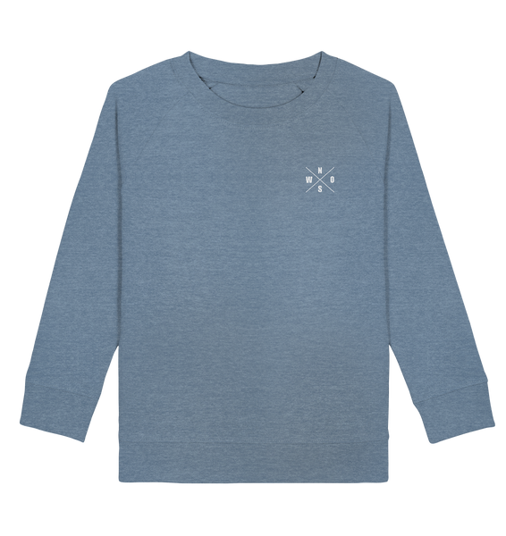 N.O.S.W. BLOCK Fanblock Sweater "AGAINST MODERN FOOTBALL" Kids UNISEX Organic Sweatshirt mid heather blue