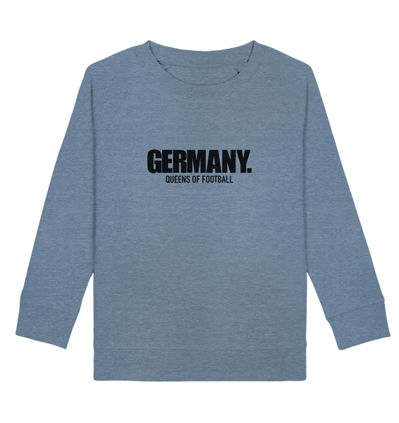 N.O.S.W. BLOCK Fanblock Sweater "GERMANY. QUEENS OF FOOTBALL" Kids Girls Organic Sweatshirt mid heather blue