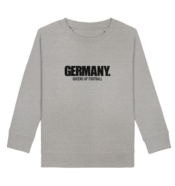 N.O.S.W. BLOCK Fanblock Sweater "GERMANY. QUEENS OF FOOTBALL" Kids Girls Organic Sweatshirt heather grau