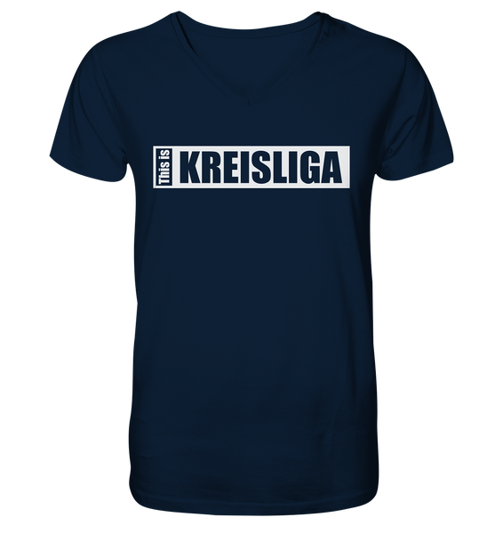 N.O.S.W. BLOCK Teamsport Shirt "THIS IS KREISLIGA" Männer Organic V-Neck T-Shirt navy