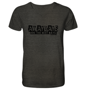 N.O.S.W. BLOCK Fanblock Shirt "AWAYDAYS ARE THE BEST DAYS." Männer Organic V-Neck T-Shirt dark heather grau