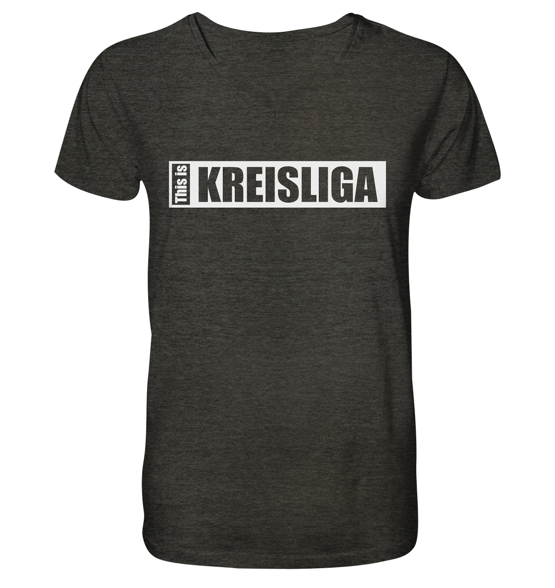 N.O.S.W. BLOCK Teamsport Shirt "THIS IS KREISLIGA" Männer Organic V-Neck T-Shirt dark heather grey