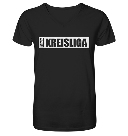 N.O.S.W. BLOCK Teamsport Shirt "THIS IS KREISLIGA" Männer Organic V-Neck T-Shirt schwarz