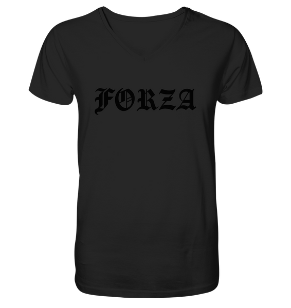 N.O.S.W. BLOCK Fanblock Shirt "FORZA" Männer Organic V-Neck T-Shirt schwarz