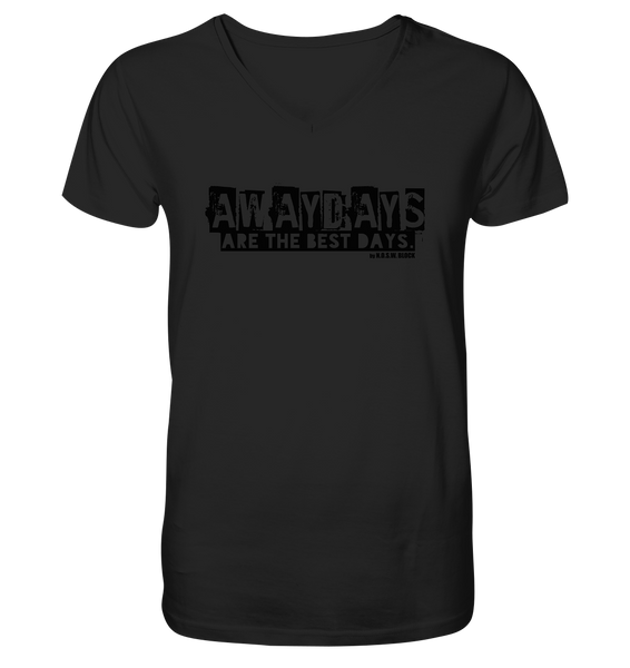 N.O.S.W. BLOCK Fanblock Shirt "AWAYDAYS ARE THE BEST DAYS." Männer Organic V-Neck T-Shirt schwarz