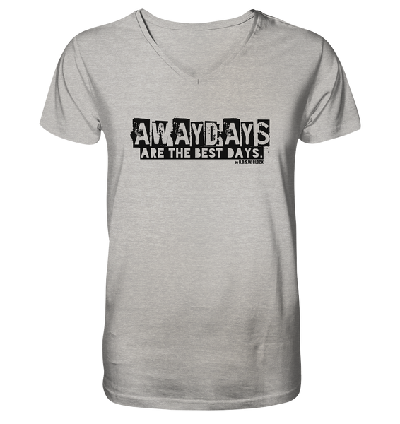 N.O.S.W. BLOCK Fanblock Shirt "AWAYDAYS ARE THE BEST DAYS." Männer Organic V-Neck T-Shirt heather grau