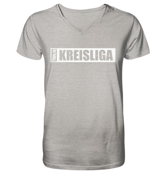 N.O.S.W. BLOCK Teamsport Shirt "THIS IS KREISLIGA" Männer Organic V-Neck T-Shirt heather grey