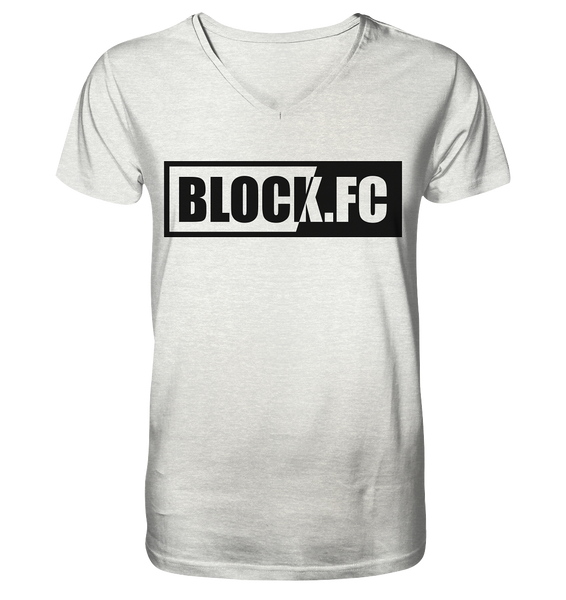 N.O.S.W. BLOCK Shirt "BLOCK.FC" Männer Organic V-Neck T-Shirt (85% Bio-Baumwolle, 15% recyceltes Polyester) - N.O.S.W. BLOCK