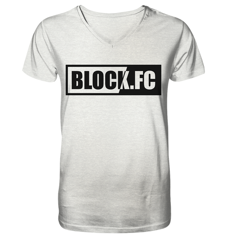 N.O.S.W. BLOCK Shirt "BLOCK.FC" Männer Organic V-Neck T-Shirt (85% Bio-Baumwolle, 15% recyceltes Polyester) - N.O.S.W. BLOCK