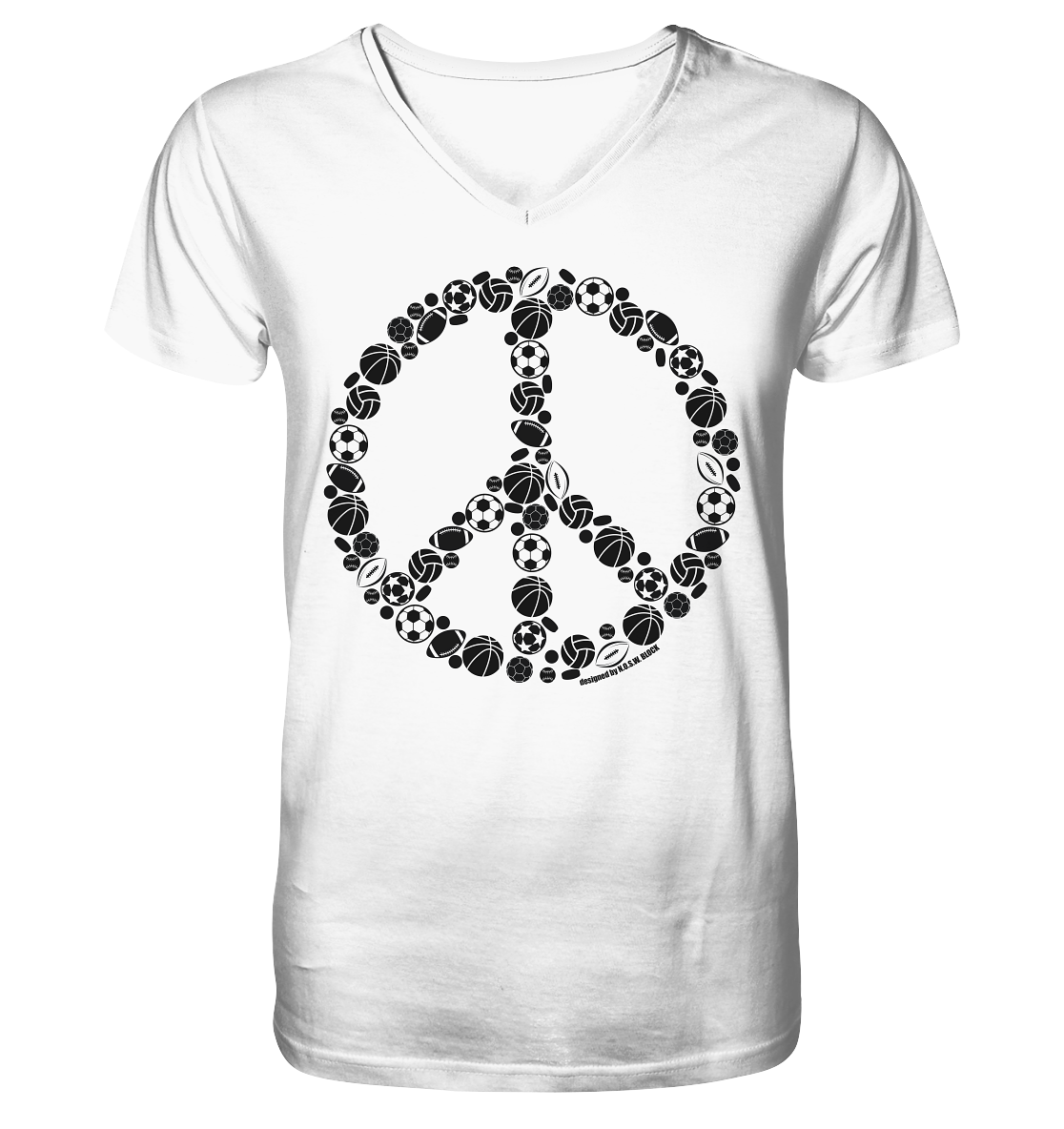 N.O.S.W. BLOCK Shirt "SPORTS FOR PEACE" Männer Organic T-Shirt weiss