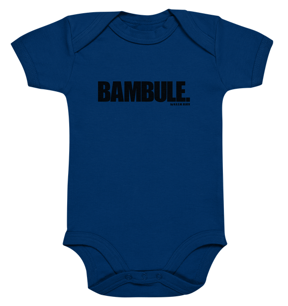 N.O.S.W. BLOCK Fanblock Body "BAMBULE." Organic Baby Bodysuite navy