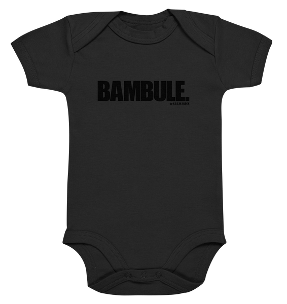 N.O.S.W. BLOCK Fanblock Body "BAMBULE." Organic Baby Bodysuite schwarz