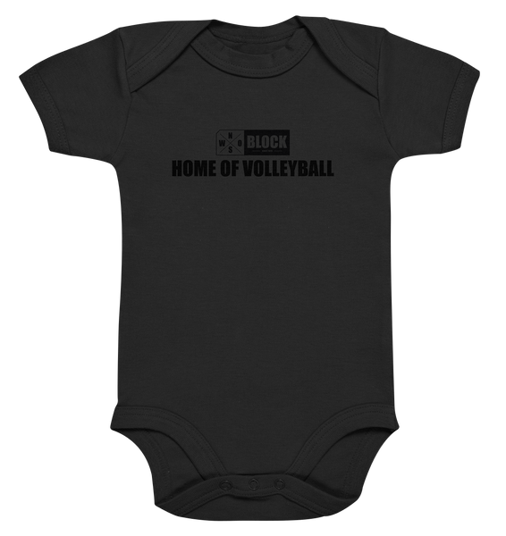 N.O.S.W. BLOCK Fanblock Body "HOME OF VOLLEYBALL" Organic Baby Bodysuite schwarz