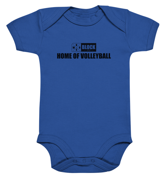N.O.S.W. BLOCK Fanblock Body "HOME OF VOLLEYBALL" Organic Baby Bodysuite cobalt blue organic