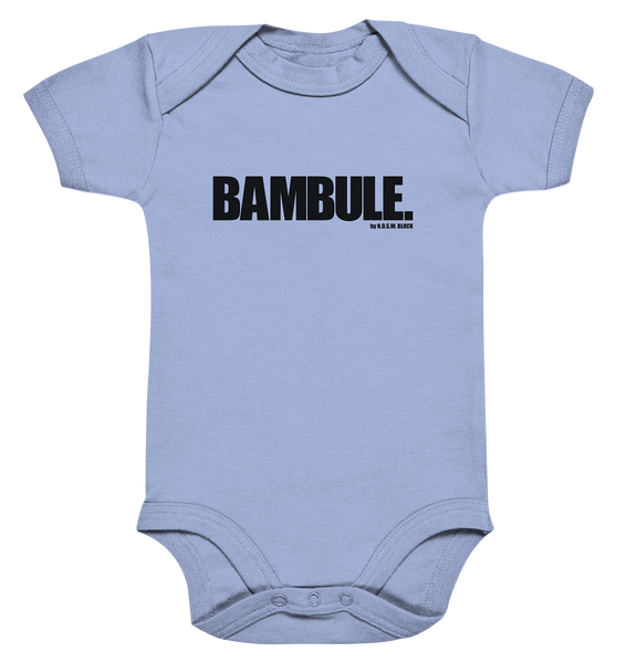 N.O.S.W. BLOCK Fanblock Body "BAMBULE." Organic Baby Bodysuite dusty blue