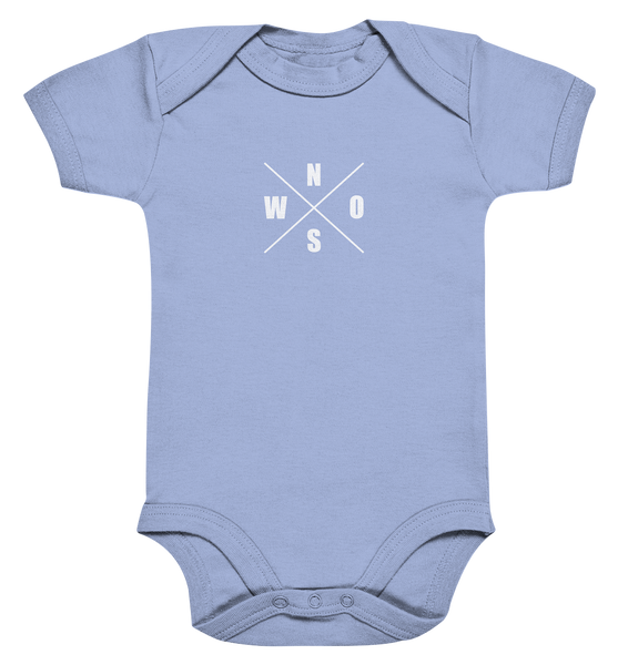 N.O.S.W. BLOCK Gegen Rechts Body "BASKETBALLFANS GEGEN RECHTS" beidseitig bedruckter Organic Baby Bodysuite dusty blue