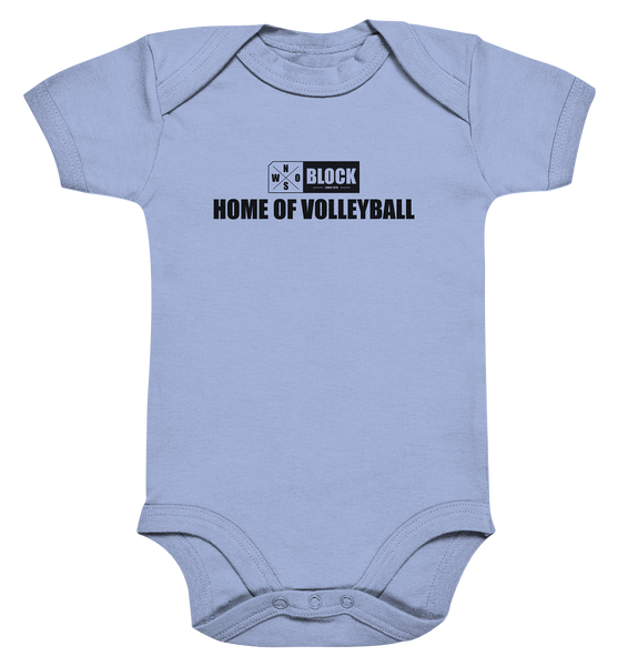 N.O.S.W. BLOCK Fanblock Body "HOME OF VOLLEYBALL" Organic Baby Bodysuite dusty blue