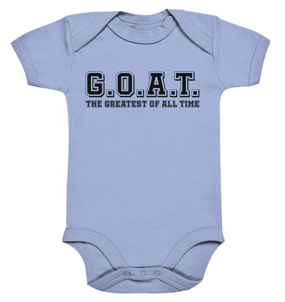 N.O.S.W. BLOCK Teamsport Body "G.O.A.T." Organic Baby Bodysuite dusty blue