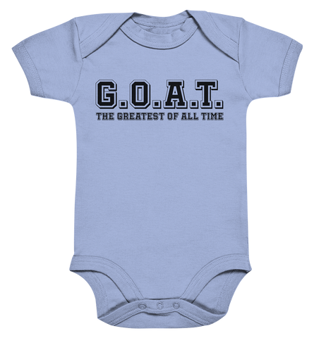 N.O.S.W. BLOCK Teamsport Body "G.O.A.T." Organic Baby Bodysuite dusty blue