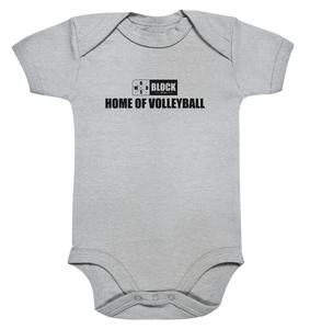 N.O.S.W. BLOCK Fanblock Body "HOME OF VOLLEYBALL" Organic Baby Bodysuite heather grau