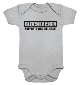 N.O.S.W. BLOCK Fanblock Body "BLOCKERCHEN" Organic Baby Bodysuite hather grau