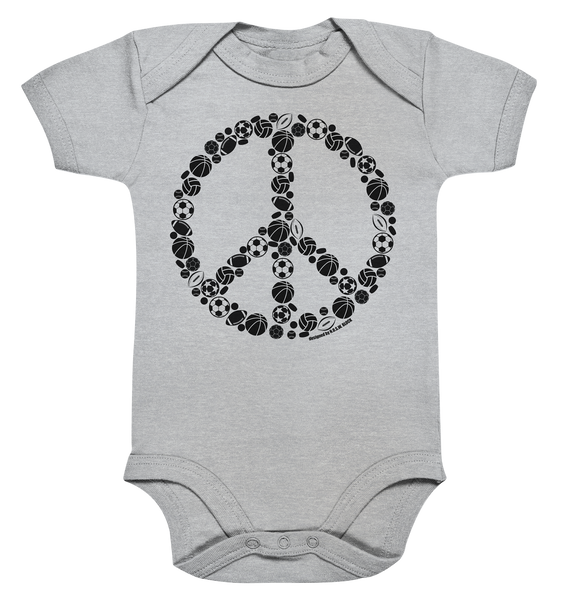 N.O.S.W. BLOCK Body "SPORTS FOR PEACE" Organic Baby Bodysuite heather grau