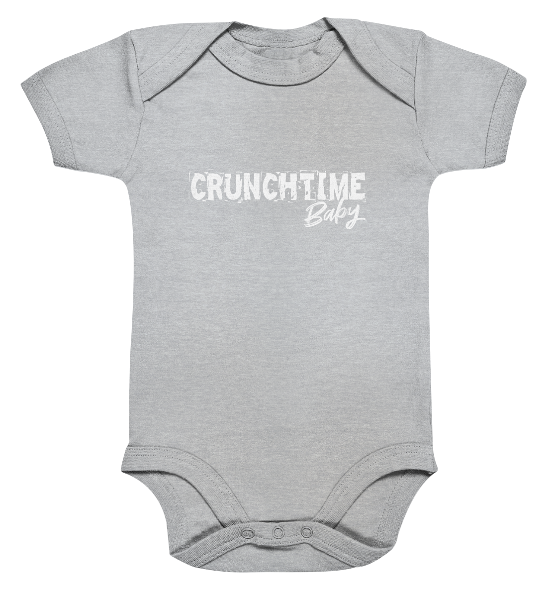 N.O.S.W. BLOCK Fanblock Fanblock Body "CRUNCHTIME Baby" Organic Baby Bodysuite heather grau