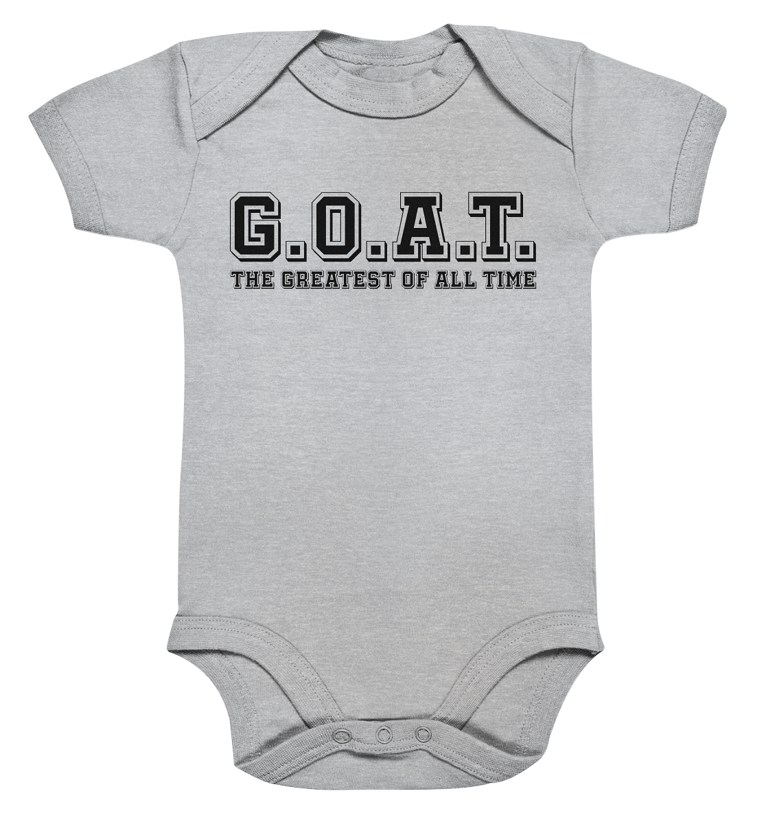 N.O.S.W. BLOCK Teamsport Body "G.O.A.T." Organic Baby Bodysuite heather grau