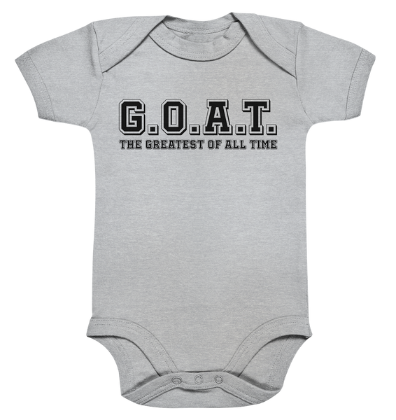 N.O.S.W. BLOCK Teamsport Body "G.O.A.T." Organic Baby Bodysuite heather grau