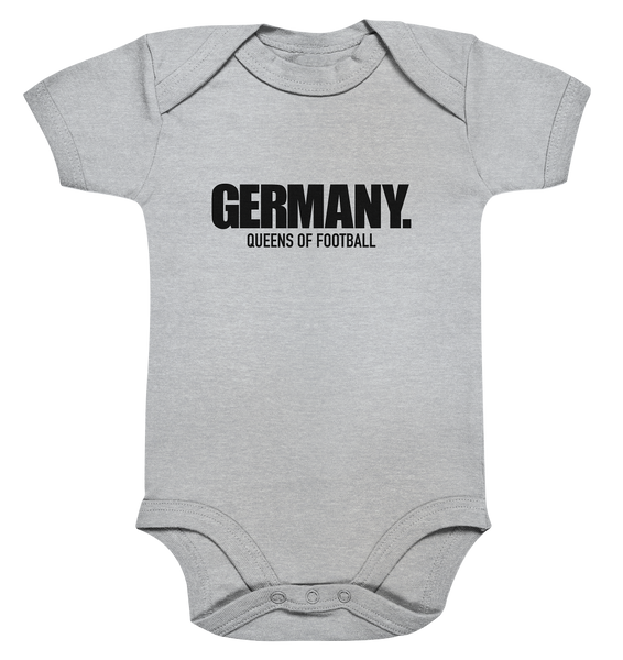 N.O.S.W: BLOCK Fanblock Body "GERMANY. QUEENS OF FOOTBALL" Organic Baby Bodysuite heather grau