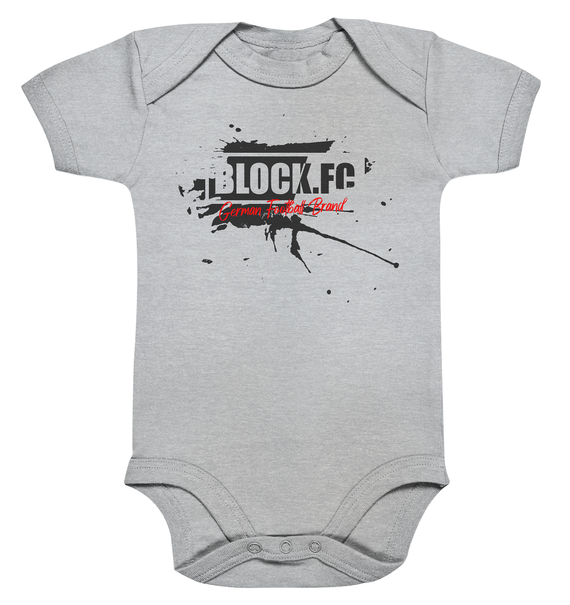 BLOCK.FC Fanblock Body "GERMAN FOOTBALL BRAND" Organic Baby Bodysuite heather grau