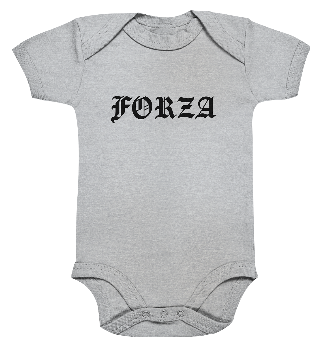 N.O.S.W. BLOCK Fanblock Body "FORZA" Organic Baby Bodysuite heather grau