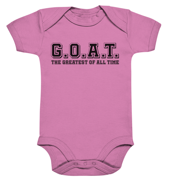 N.O.S.W. BLOCK Teamsport Body "G.O.A.T." Organic Baby Bodysuite bubble gum pink