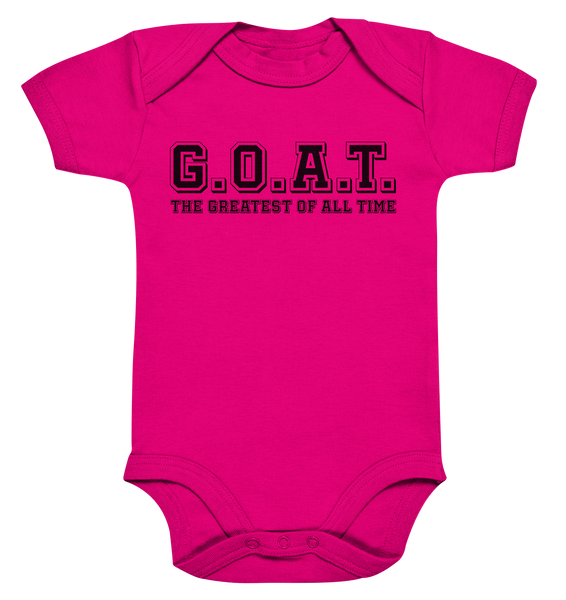 N.O.S.W. BLOCK Teamsport Body "G.O.A.T." Organic Baby Bodysuite fuchsia organic