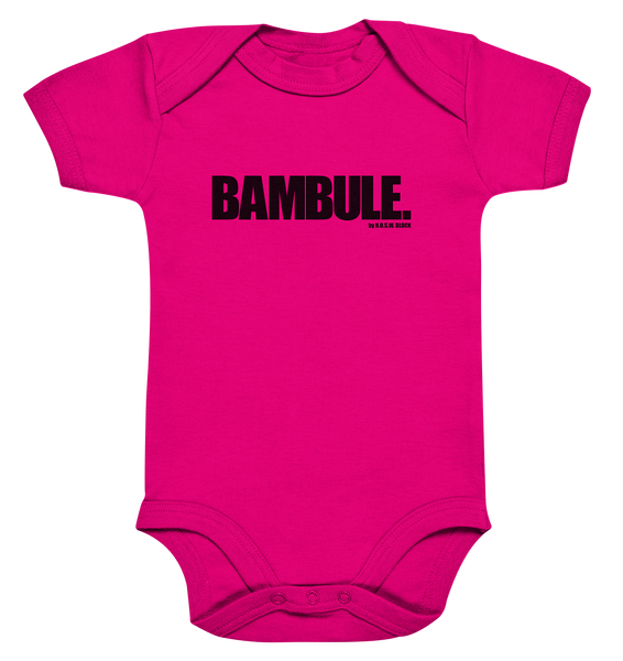 N.O.S.W. BLOCK Fanblock Body "BAMBULE." Organic Baby Bodysuite fuchsia organic