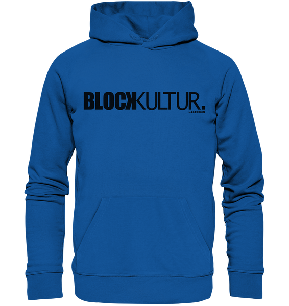 N.O.S.W. BLOCK Fanblock Hoodie "BLOCK KULTUR." Männer Basic Organic Kapuzenpullover blau