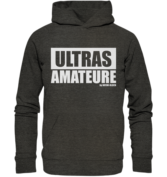 N.O.S.W. BLOCK Ultras Hoodie "ULTRAS AMATEURE" Männer Organic Basic Kapuzenpullover dark heather grau