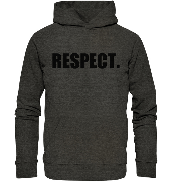 N.O.S.W. BLOCK Fanblock Hoodie "RESPECT." Männer Organic Basic Kapuzenpullover dark heather grau