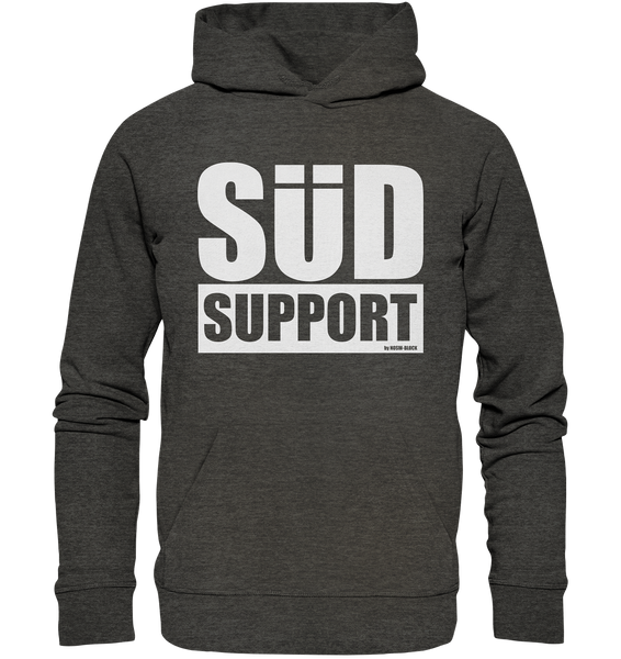 N.O.S.W. BLOCK Fanblock Hoodie "SÜD SUPPORT" Männer Organic Basic Kapuzenpullover dark heather grau