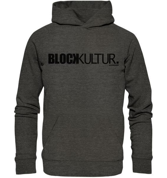 N.O.S.W. BLOCK Fanblock Hoodie "BLOCK KULTUR." Männer Basic Organic Kapuzenpullover dark heather grau