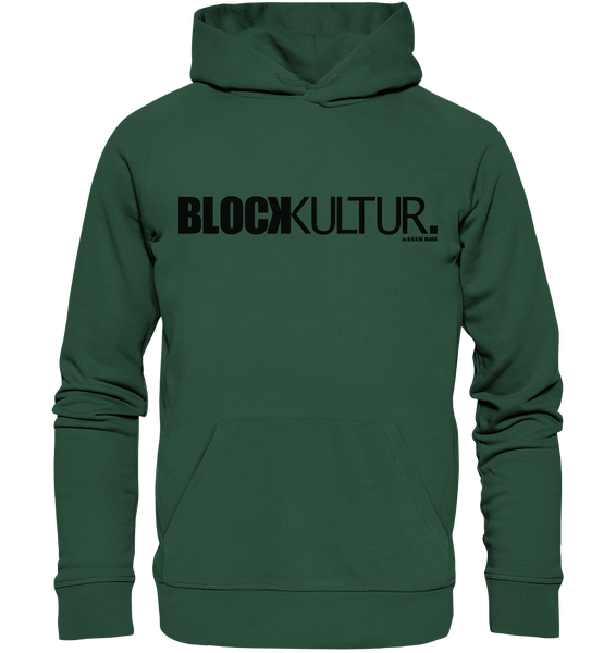 N.O.S.W. BLOCK Fanblock Hoodie "BLOCK KULTUR." Männer Basic Organic Kapuzenpullover grün
