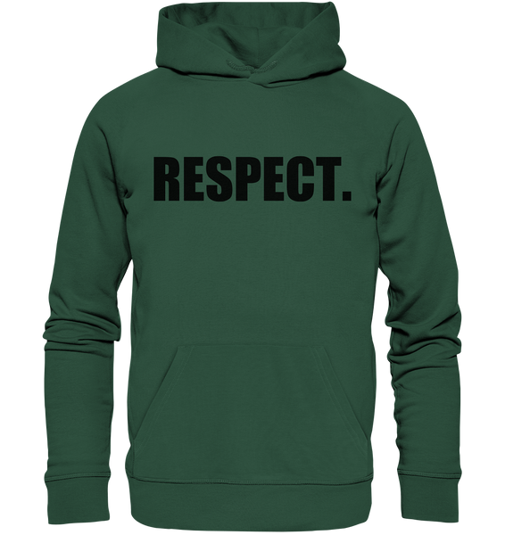 N.O.S.W. BLOCK Fanblock Hoodie "RESPECT." Männer Organic Basic Kapuzenpullover grün