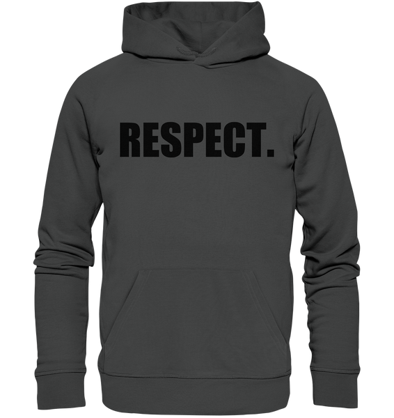 N.O.S.W. BLOCK Fanblock Hoodie "RESPECT." Männer Organic Basic Kapuzenpullover anthrazit