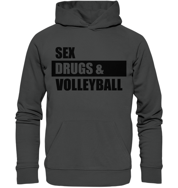 N.O.S.W. BLOCK Fanblock Hoodie "SEX, DRUGS & VOLLEYBALL" Männer Organic Basic Kapuzenpullover anthrazit