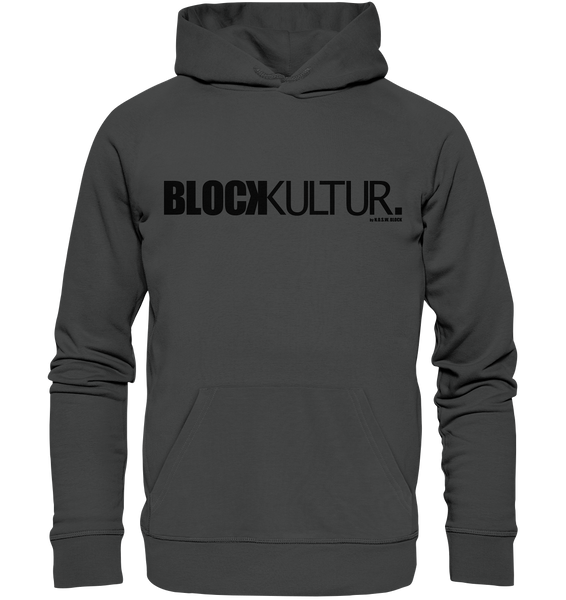 N.O.S.W. BLOCK Fanblock Hoodie "BLOCK KULTUR." Männer Basic Organic Kapuzenpullover anthrazit