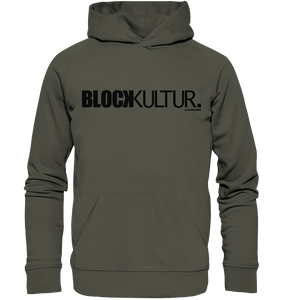 N.O.S.W. BLOCK Fanblock Hoodie "BLOCK KULTUR." Männer Basic Organic Kapuzenpullover khaki