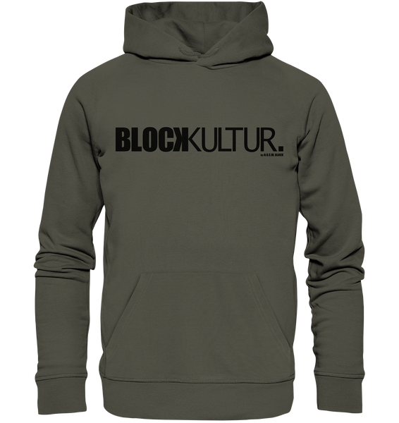 N.O.S.W. BLOCK Fanblock Hoodie "BLOCK KULTUR." Männer Basic Organic Kapuzenpullover khaki